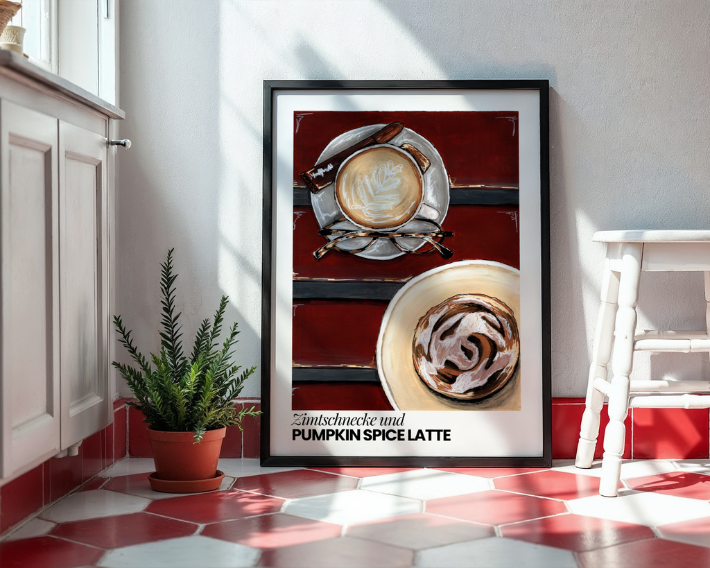 Zimtschnecke und Pumpkin spice latte